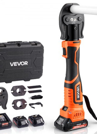 Cordless Mini Press Tool, 18V Electric Pipe Crimping Tool for 1/2", 3/4", 1" PEX Pipe Copper Rings, 24KN PEX Press Tool with 2pcs Battery, Fast Charger & Carrying Case - Meet ASTM F1807 Standard