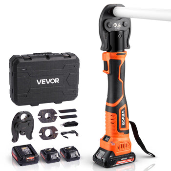Cordless Mini Press Tool, 18V Electric Pipe Crimping Tool for 1/2", 3/4", 1" PEX Pipe Copper Rings, 24KN PEX Press Tool with 2pcs Battery, Fast Charger & Carrying Case - Meet ASTM F1807 Standard