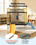 Trampoline for Kids, Toddler Mini Trampoline, 132 lbs Capacity Indoor Outdoor Play Toys with Enclosure Net, Slide, and Ring, Easy to Assemble, Christmas Toys Birthday Gifts for Girls Boys