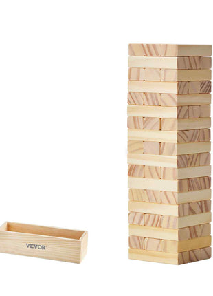 Tumbling Timber Toy, 54 Blocks Tumble Tower Blocks Game, Pine Wood Tumbling Tower Game with Storage Crate, Multiple Ways to Play Wooden Stacking Game, Tumble Tower Family Game for Indoor/Outdoor