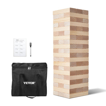 Tumbling Timber Toy, 60 Blocks Giant Tumble Tower Blocks Game, Pine Wood Tumbling Tower Game with Carry Bag and Scoreboard, Wooden Stacking Game, Tumble Tower Family Games for Indoor/Outdoor