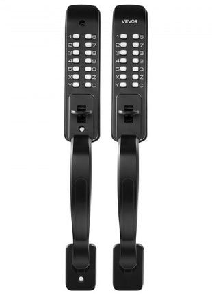 Mechanical Keyless Entry Door Lock, 2.0 Code Upgrade, 4-7 Digits Code, Double-Sided Push Button Combination Keypad Door Lock with Pull Handle, Auto Locking, for Garden Gates, Indoor or Outdoor