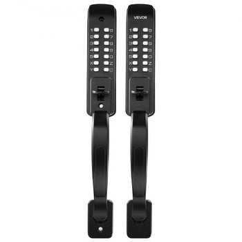Mechanical Keyless Entry Door Lock, 2.0 Code Upgrade, 4-7 Digits Code, Double-Sided Push Button Combination Keypad Door Lock with Pull Handle, Auto Locking, for Garden Gates, Indoor or Outdoor