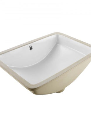 Undermount Bathroom Sink, 20.87 x 14.76 Inch Rectangular White Ceramic Vessel Sink with Overflow Hole, Under Counter Drop in Modern Lavatory Vanity Bath Wash Bowl Basin, Rectangle Small Space