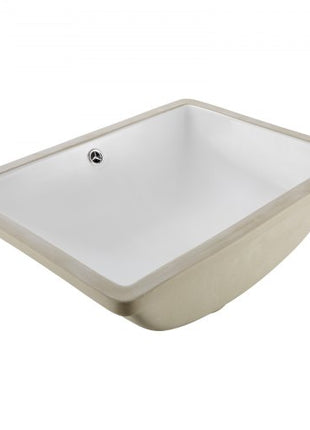 Undermount Bathroom Sink, 20.28 x 15.16 Inch Rectangular White Ceramic Vessel Sink with Overflow Hole, Under Counter Drop in Modern Lavatory Vanity Bath Wash Bowl Basin, Rectangle Small Space