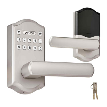 Keyless Entry Door Lock with Handle, Electronic Lever Door Handle with Keypad, Customizable User Codes, Keyed Entry, Auto Lock, Anti-Peeking Password, Backlit Keypad, for Home, Satin Nickel