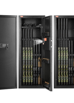 6-8 Rifles Gun Safe, Rifle Safe with Lock & Digital Keypad, Quick Access Tall Gun Storage Cabinet with Removable Shelf, Rifle Cabinet for Home Rifle and Shotguns