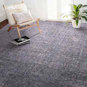 Indoor Plush Area Rugs, 9 x 12 ft Plush Carpet, Area Rugs Furry with Long Plushs Pile, Thick & Durable High-Pile Rug for High-Traffic Areas, Non-Shedding & Non-Slip Backing, Blue-Gray
