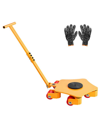 Machine Skate, 8800 lbs Machinery Moving Skate, Machinery Mover Skate with 360° Rotation Cap and PU Swivel Rollers, Heavy Duty Industrial Machinery Mover with Handle for Warehouse, Workshop