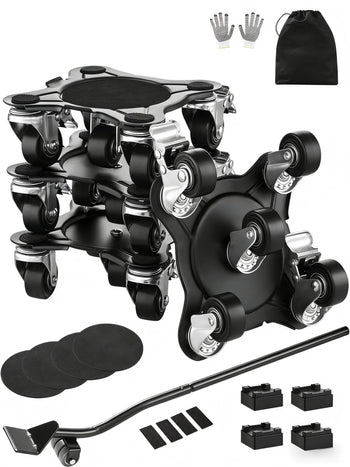 Furniture Dolly, Maximum Load 1200 lbs, Heavy Duty Furniture Movers with 5 360° Rotation Wheels, Carbon Steel Panel, Furniture Lift Slider Tool Set for Appliances, Sofa, Fridge, Washing Machine