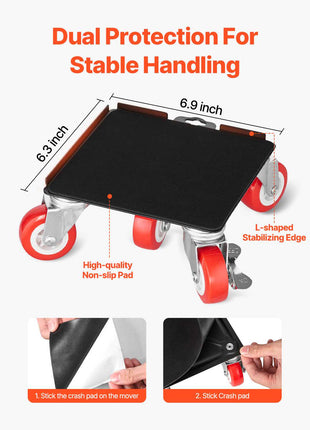 Furniture Dolly, Maximum Load 3474 lbs, Heavy Duty Furniture Movers with 5 360° Rotation Wheels, Carbon Steel Panel, Furniture Lift Slider Tool Set for Appliances, Sofa, Fridge, Washing Machine
