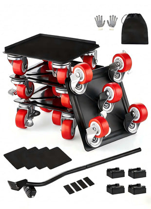 Furniture Dolly, Maximum Load 1200 lbs, Heavy Duty Furniture Movers with 5 360° Rotation Wheels, Carbon Steel Panel, Furniture Lift Slider Tool Set for Appliances, Sofa, Fridge, Washing Machine