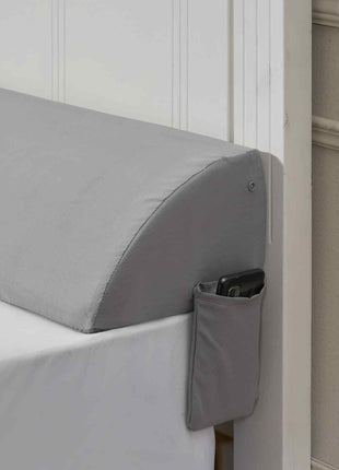 Bed Wedge Pillow for Headboard, King Size, 72"x10"x6" Bed Gap Filler, Fill 0-7" Gap Between Headboard and Mattress, 25D Foam Mattress Wedge Headboard Pillow with Side Pocket, for Backrest, Gray