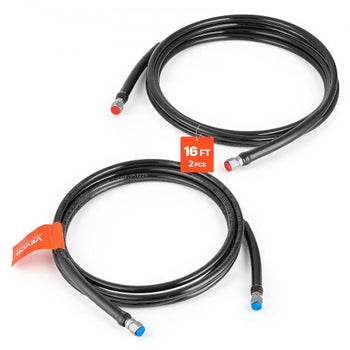 Hydraulic Hose Kit, 16 ft 2-Piece Leak-Proof TPEE Outboard Steering Hose Kit with 304 Stainless Steel Connector, Compatible with Marine Outboard Steering Systems, 20 MPa Max Working Pressure