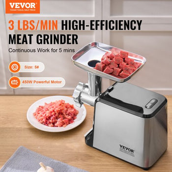 Meat Grinder, 3 Lbs/Min Capacity Electric Meat Grinders with Blade, Grinding Plate, Sausage Maker, Kubbe Kit, Burger Press, Chopper Attachment, Stainless Steel Meat Mincer for Home Kitchen