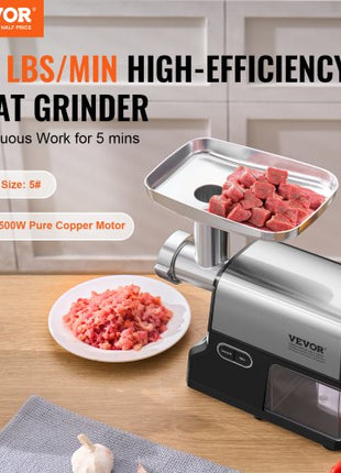 Meat Grinder, 4.2 Lbs/Min Capacity Electric Meat Grinders with Blade, Grinding Plate, Sausage Maker, Kubbe Kit, Stainless Steel Meat Mincer for Home Kitchen