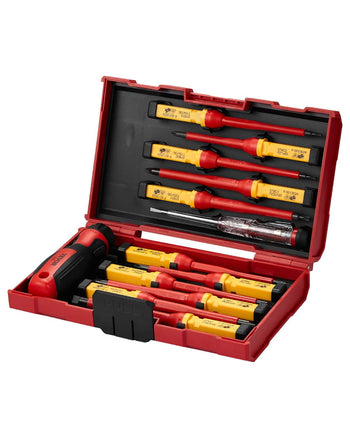 Insulated Screwdriver Set, 13-Piece Professional Electrical Screwdriver Set, 1000V Insulated Electrician Tool Set, with Magnetic Phillips Slotted Pozi Torx Tips, Screwdrivers, for Electricians
