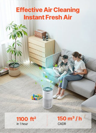 Air Purifier, H11 HEPA Layer, 1100 ft²/h Smart Air Purifier with Speed Control & Child Lock Guard, Efficient Air Cleaner with Convenient Touch Panel & 25 dB Sleep Mode, Fit for Home & Office
