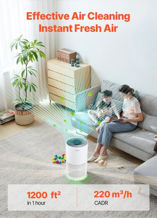 Air Purifier, H13 HEPA Layer, 1200 ft²/h Smart Air Purifier with Speed Control & Child Lock Guard, Efficient Air Cleaner with Convenient Touch Panel & 23 dB Sleep Mode, Fit for Home & Office