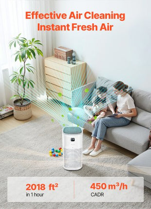 Air Purifier, H13 HEPA Layer, 2018 ft²/h Smart Air Purifier with Speed Control & Child Lock Guard, Efficient Air Cleaner with Convenient Touch Panel & 23 dB Sleep Mode, Fit for Home & Office