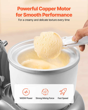 Ice Cream Maker, 1.8 Qt. Capacity, 6-Speed Electric Stand Mixer, with LED Digital Display & Timer, Mixing Paddle, Dough Hook, Splash Guard, for Homemade Frozen Yogurt Fruit Sorbet Gelato, Grey