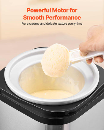 Ice Cream Maker, 2.11 Qt. Large Capacity, Electric Automatic Ice-Cream Machine, with Easy Operation & Cleaning, Stainless Steel Shell, for Homemade Frozen Yogurt, Fruit Sorbet, Gelato, Silver