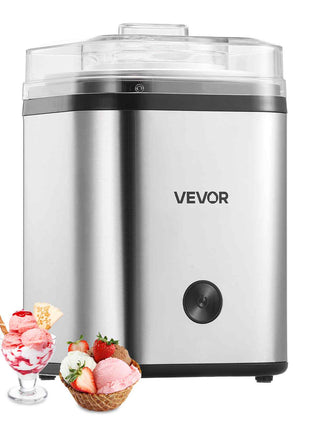 Ice Cream Maker, 2.11 Qt. Large Capacity, Electric Automatic Ice-Cream Machine, with Easy Operation & Cleaning, Stainless Steel Shell, for Homemade Frozen Yogurt, Fruit Sorbet, Gelato, Silver