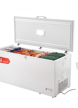 Chest Freezer, 17 Cu.ft Freestanding Top Open Door Commercial Chest Freezers, Large Deep Freezer with 4 Removable Baskets, Locking Lid, Adjustable Temp for -18.4?-10.4?/32? to 50?, LED Lighting, 6 Wheels