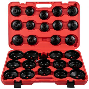 Oil Filter Socket Set, 30 Pcs Oil Filter Wrench Set, Sturdy Steel Oil Filter Socket, 3/8\" Oil Filter Socket, Low Profile Oil Filter Socket Set For Easy Access, Oil Filter Wrench Cap Set with Ca