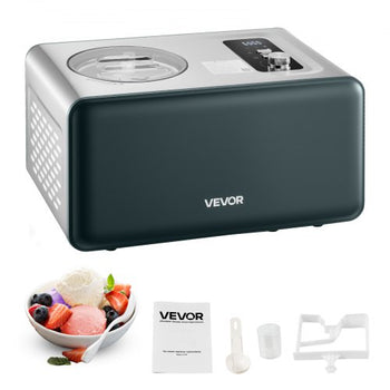 Automatic Ice Cream Maker with Built-in Compressor, 1.5 Quart No Pre-freezing Gelato Maker, Electric Sorbet-Maker, 3 Modes Compressor Ice Cream Machine for Home Kitchen