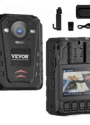 1440P HD Police Body Camera, 128GB Body Cam with Audio Video Recording Picture, Built-in 3500 mAh Battery, 2.0" LCD, Infrared Night Vision, Waterproof GPS Personal Body Cam for Law Enforcement