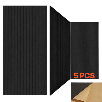 5 Pack Acoustic Panels with Self Adhesive, 47.2 x 23.6 x 0.4 inch Sound Proof Foam Panels, Polyester Fiber Soundproof Wall Panels High Density, for Home, Studio, Office, Theater, Black
