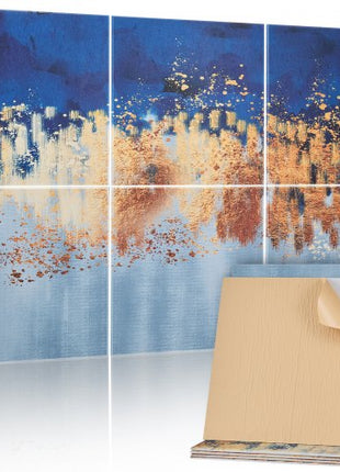 6 Pack Art Acoustic Panels, 70.87 x 47.24 x 0.4 inch Soundproof Wall Tiles, Self Adhesive Decorative Sound Dampening Absorbing Boards for Home, Office, Studio, Gaming Room,Theater, Pastel