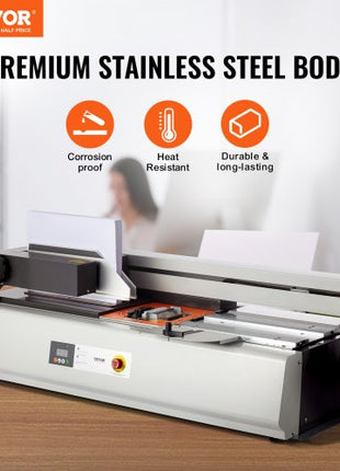 Thermal Binding Machine, 400 Sheets Capacity Hot Glue Binding Machine, Thermal Book Binder 40mm Binding Thickness A3(Short Edge)/A4/A5 Document