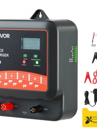 Multi-Powered Electric Fence Charger, 2J/3J/5J, Electric Fence Energizer with Real-Time LED Display, 6.2 Miles Range, AC DC Powerful Fences Charger, Keep Out Wild Animals, for Livestock Poultry