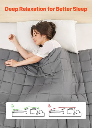 Weighted Blanket, 25 lbs, 88 x 104 in King Size, Cooling Breathable Heavy Blanket with Glass Beads, All-Season Use, Suitable for 250-310 lbs Adults, Anxiety Stress Relief, Improve Sleep, Grey