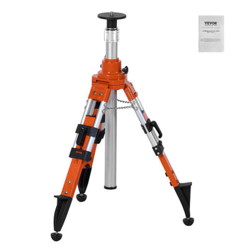 Laser Level Tripod Stand, 5/8"-11 Thread Mount, 27.16-67.71 inch Height Adjustment Heavy Duty Survey Tripod, with Level Bubble & Diffusion Limiter , Liftable Non-Skid Feet for Construction