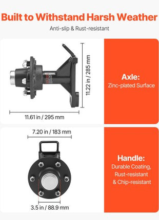 Shipping Container Wheels 6-Lug Wheels Kit, Heavy Duty Shipping Container Axle with Ratchet Tie Down-Moves 20 ft - 40 ft, Secure Transport for Dock, Warehouse, Construction Site, Black
