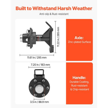 Shipping Container Wheels 6-Lug Wheels Kit, Heavy Duty Shipping Container Axle with Ratchet Tie Down-Moves 20 ft - 40 ft, Secure Transport for Dock, Warehouse, Construction Site, Black