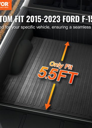 Truck Bed Mat, Fits for 2015-2023 Ford F150 5.5 FT Short Bed, 66.5" x 64" Rubber Truck Bed Liner, 1/4" Thick Bed Mat Car Accessories for All-Weather Protection, Prevent Slipping or Damage
