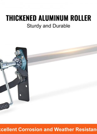 Hand Crank Tarp Roller Kit, 64" to 104" Wide, Aluminum Alloy, Manual Cab Level Dump Truck Tarp Roller with 7" Sponge-Wrapped Handle, Perfect for Dump Trucks, Trailers, Trash Haulers (No Tarp)