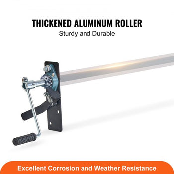 Hand Crank Tarp Roller Kit, 64" to 104" Wide, Aluminum Alloy, Manual Cab Level Dump Truck Tarp Roller with 7" Sponge-Wrapped Handle, Perfect for Dump Trucks, Trailers, Trash Haulers (No Tarp)