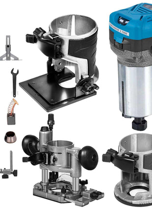 Compact Router 1.25HP With Fixed Base, Plunge Base and Tilt Base, Variable Speed Wood Router Kit Max Torque 30,000RPM 800W For Woodworking & Furniture Manufacturing