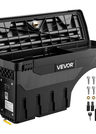 Truck Bed Storage Box, 6.6 Gal/25 L Waterproof ABS Wheel Well Tool Box with Anti-Theft Combination Lock, Compatible with 2019-2023 Dodge Ram 1500, Driver Side Left (Drilling Required)