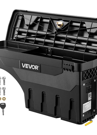 Truck Bed Storage Box, 6.6 Gal/25L Waterproof ABS Wheel Well Tool Box, Anti-Theft Lock, Compatible with 2020-2025 Chevy/GMC Silverado/Sierra 2500/3500HD, Passenger Side Right (Drilling Required)