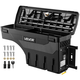 Truck Bed Storage Box, 6.6 Gal/25L Waterproof ABS Wheel Well Tool Box, Anti-Theft Lock, Compatible with 2020-2025 Chevy/GMC Silverado/Sierra 2500/3500HD, Passenger Side Right (Drilling Required)