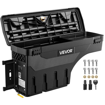 Truck Bed Storage Box, 6.6 Gal/25L Waterproof ABS Wheel Well Tool Box with Anti-Theft Lock, Compatible with 2020-2025 Chevy/GMC Silverado/Sierra 2500/3500HD, Driver Side Left (Drilling Required)