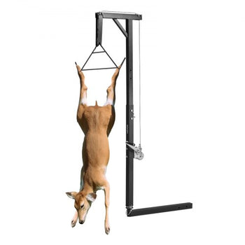 Truck Hitch Game Hoist, 300 lbs Load Capacity, Hunting Deer Hoist with 2-inch Receiver, 360-Degree Swivel Shaft & Adjustable Height, Includes Gambrel Winch for Skinning & Cleaning Game