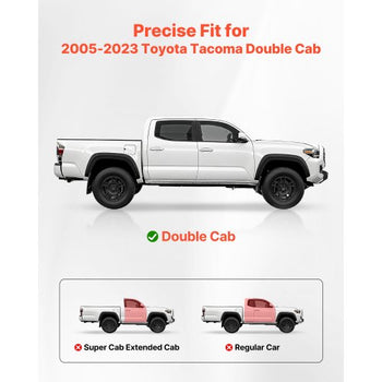 Running Boards, 6 Inches Side Steps Compatible with 2005-2023 Toyota Tacoma Double Cab, Black Carbon Steel Nerf Bars, 550 lbs Load Capacity, Wide Non-Slip Hollow Surface with Rustproof Coating