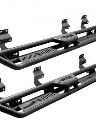 Running Boards, 6 Inches Side Steps Compatible with 2015-2025 Ford F150 SuperCrew Cab, 2017-2025 Ford F150 SuperCrew Cab, Black Carbon Steel Nerf Bars, 550 lbs Load Capacity, Non-Slip Surface